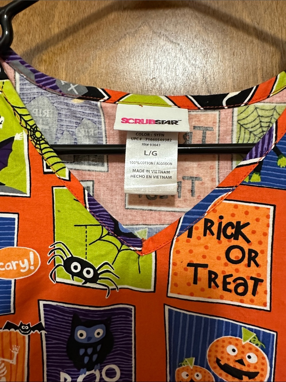 Halloween Scrub Top - Picture 2 of 3